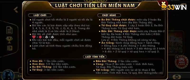 Luật chơi tiến lên miền nam đơn giản dành cho người mới tham gia