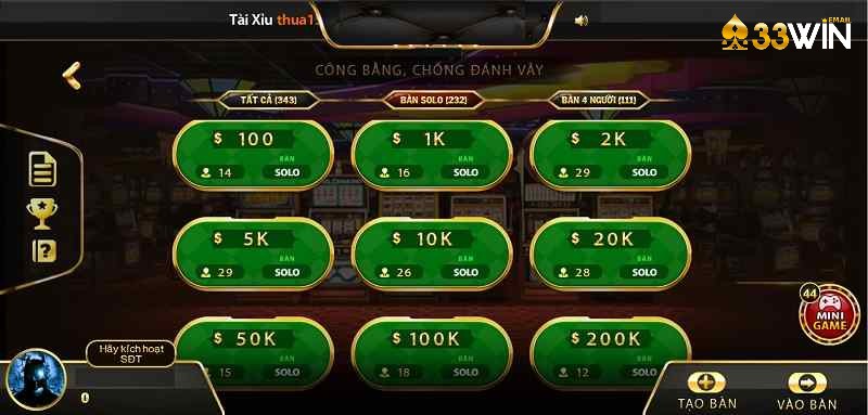 Người chơi cần thay đổi bàn cược sao cho hợp lý
