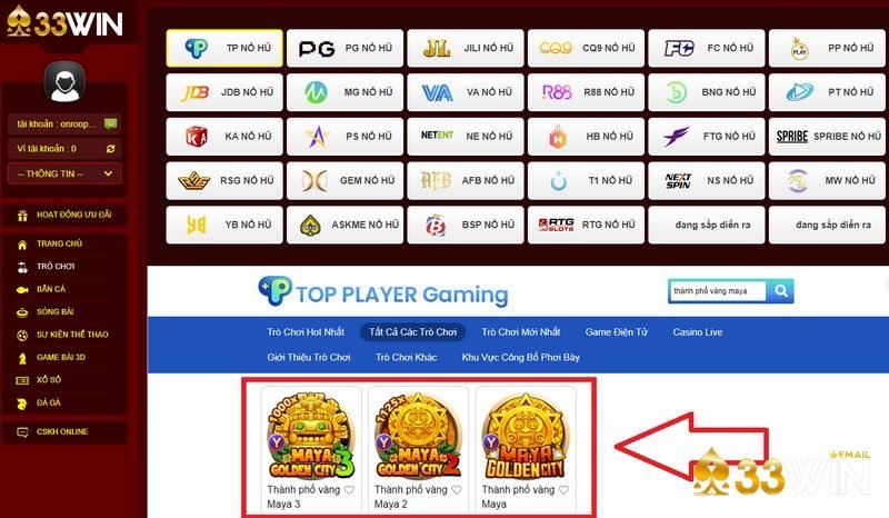 Trải nghiệm nổ hũ thành phố vàng maya tại 33Win